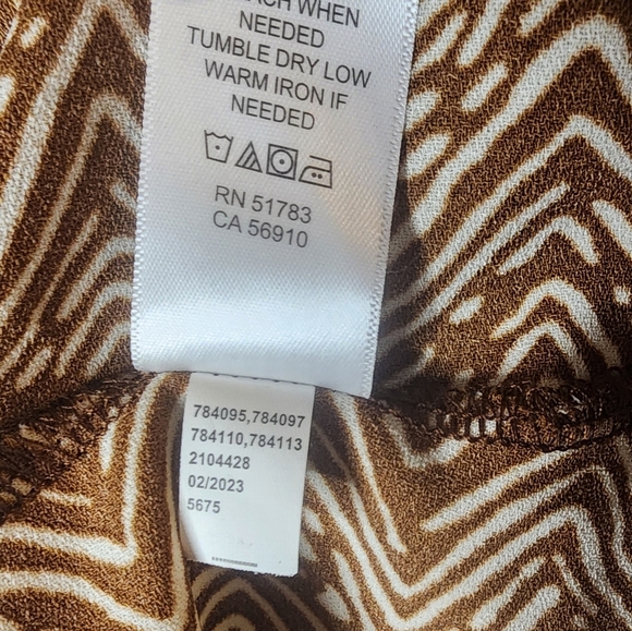 Maurices Brown Cream Smock Mock Neck Halter Sleeveless Asymmetrical Dress XS Mid - Picture 11 of 11